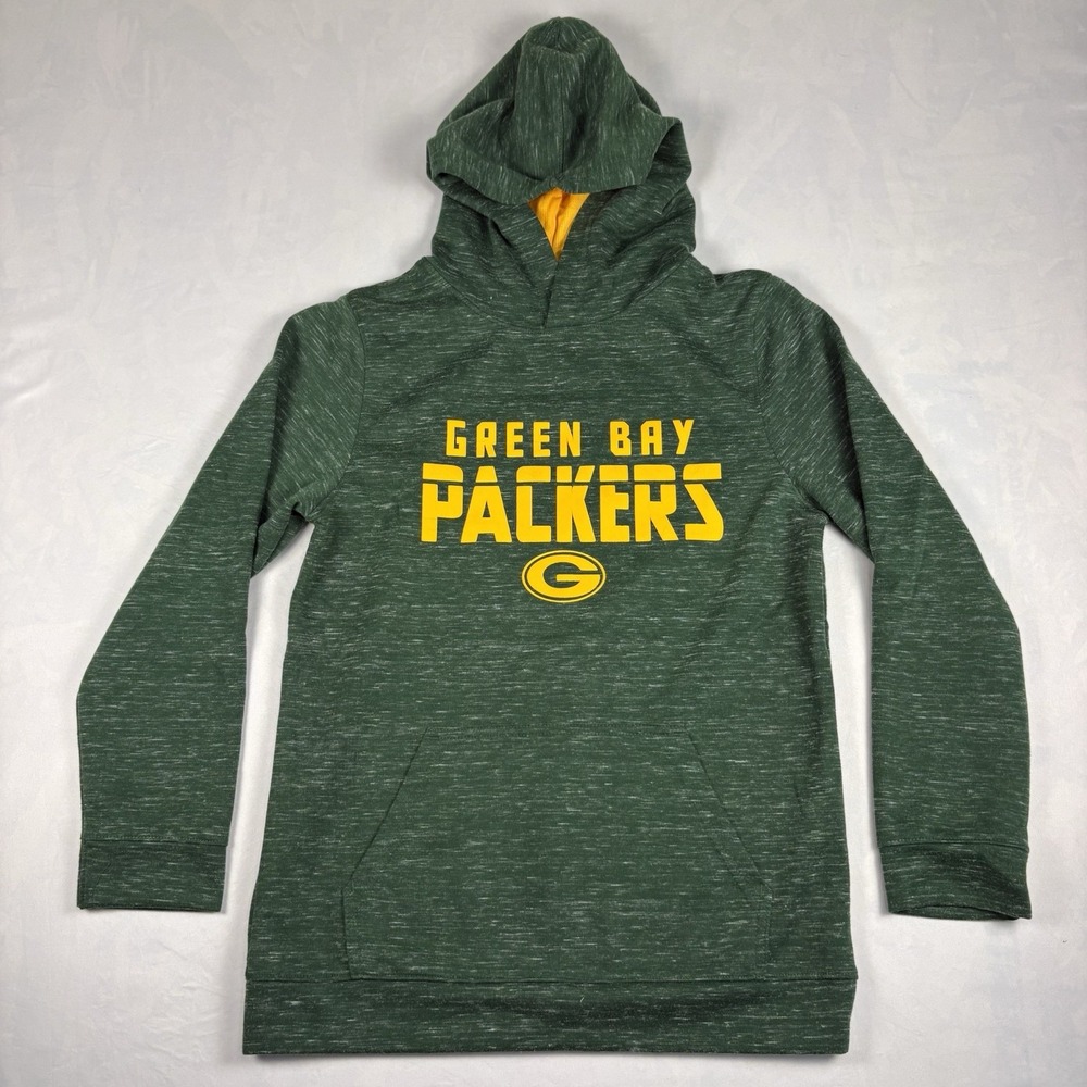 Green Bay Packers Hoodie Youth XL 14/16 NFL Team Apparel Green Space Pullover